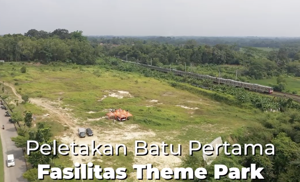 seremoni peletakan batu pertama theme park tera garden rekreasi di citra maja raya lebak banten April 2024