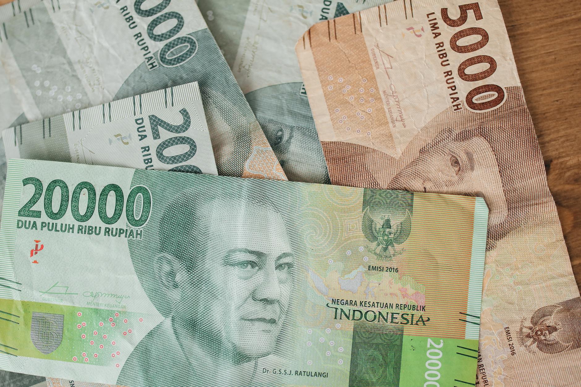 a variety of indonesian currency